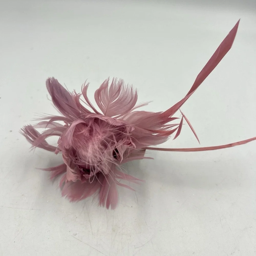 Set Of 3 Pink Feather Clip On Christmas Ornaments‎ Glamorous Chic Classy